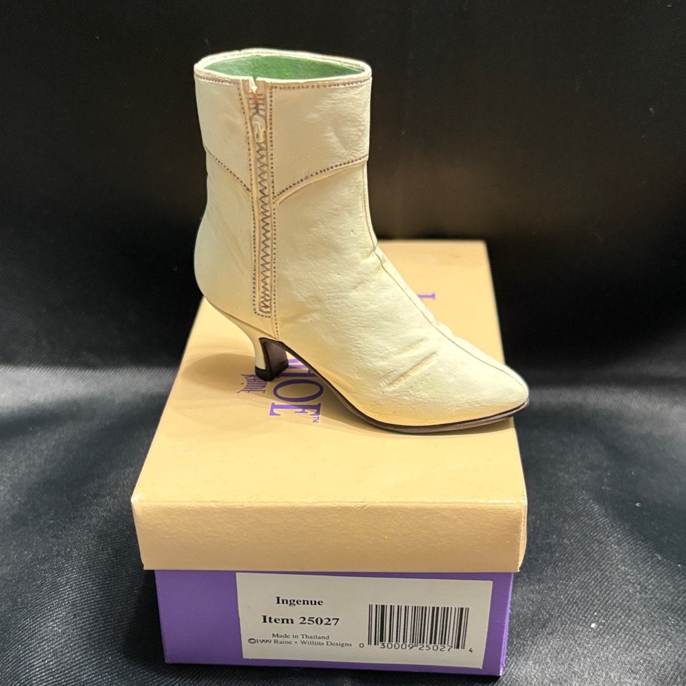 Just The Right Shoe Cream Heeled Boots